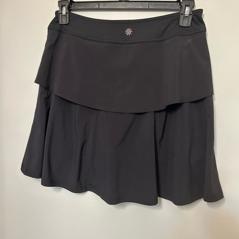 Athleta Black Pleated Wherever Skirt Skort Pocket Tennis Golf Workout Women’s‎ 6 - Picture 4 of 10